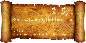 Kosztolánczi Szilveszter névjegykártya