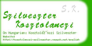 szilveszter kosztolanczi business card